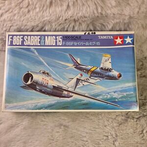 Tamiya 1/100 F-86F Sabre & MiG-15 Plastic Model Kit PA1022 Vintage Aircraft